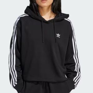 Adidas Crop Top Logo Hoodie Sweater Size M